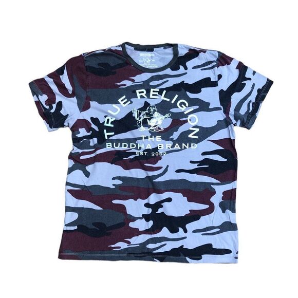 TRUE Religion T Shirt Camo Big Logo Large - Picture 8 of 11